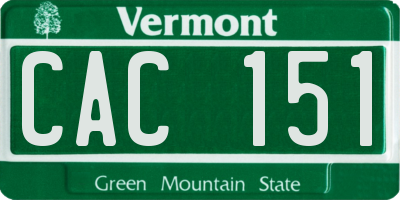 VT license plate CAC151