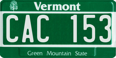 VT license plate CAC153
