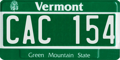 VT license plate CAC154