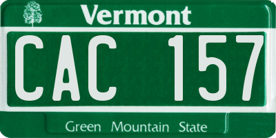 VT license plate CAC157