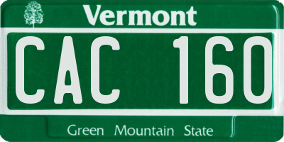 VT license plate CAC160