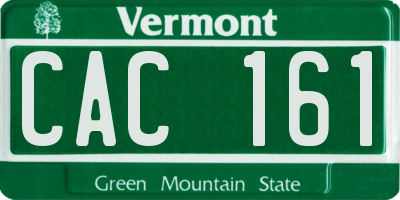 VT license plate CAC161