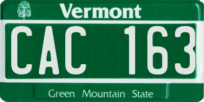 VT license plate CAC163