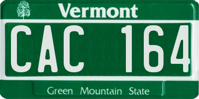 VT license plate CAC164