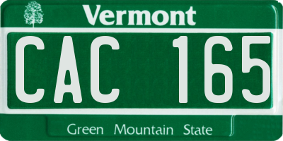 VT license plate CAC165