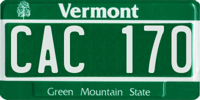 VT license plate CAC170