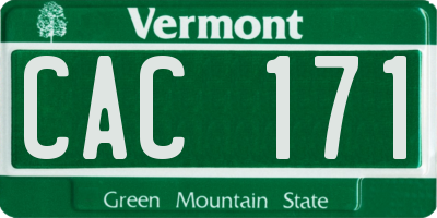 VT license plate CAC171
