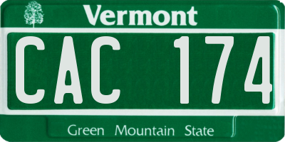 VT license plate CAC174