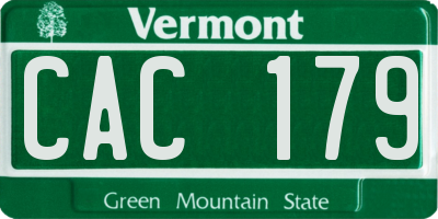 VT license plate CAC179