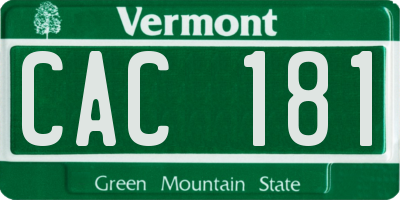 VT license plate CAC181