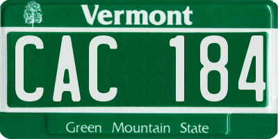 VT license plate CAC184