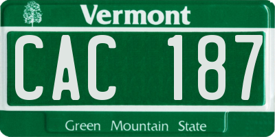 VT license plate CAC187
