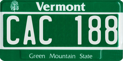 VT license plate CAC188