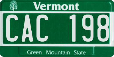 VT license plate CAC198