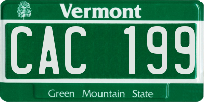 VT license plate CAC199