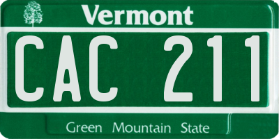 VT license plate CAC211
