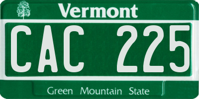 VT license plate CAC225