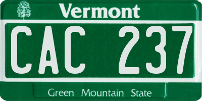 VT license plate CAC237