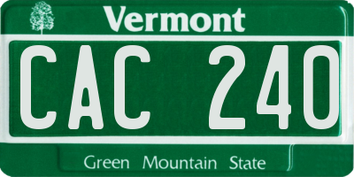 VT license plate CAC240