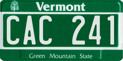 VT license plate CAC241