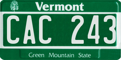 VT license plate CAC243