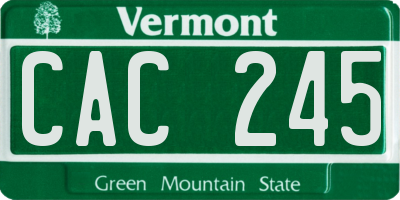 VT license plate CAC245