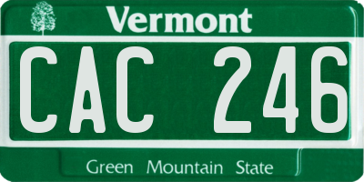 VT license plate CAC246