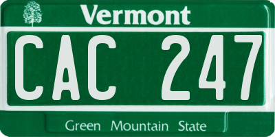 VT license plate CAC247