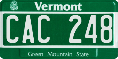 VT license plate CAC248