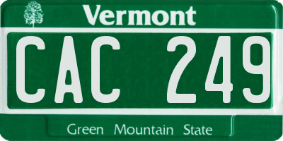 VT license plate CAC249