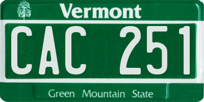 VT license plate CAC251