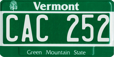 VT license plate CAC252
