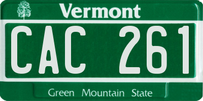 VT license plate CAC261