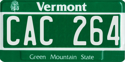 VT license plate CAC264