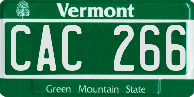 VT license plate CAC266