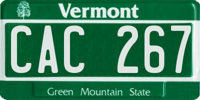 VT license plate CAC267