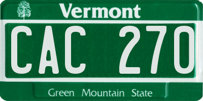 VT license plate CAC270