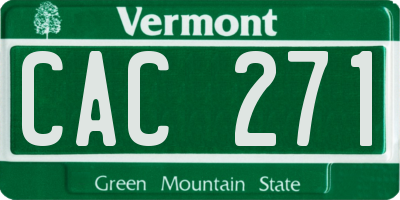VT license plate CAC271