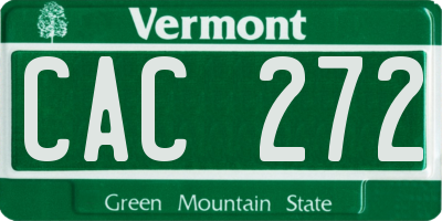 VT license plate CAC272