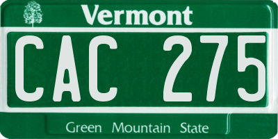 VT license plate CAC275