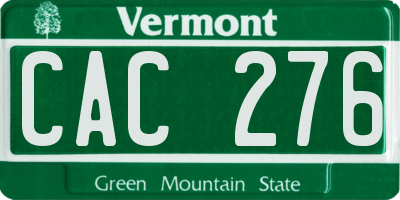 VT license plate CAC276