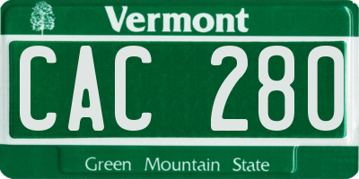 VT license plate CAC280