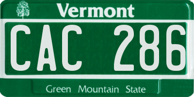 VT license plate CAC286