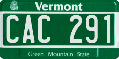 VT license plate CAC291