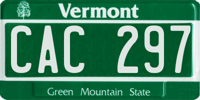 VT license plate CAC297