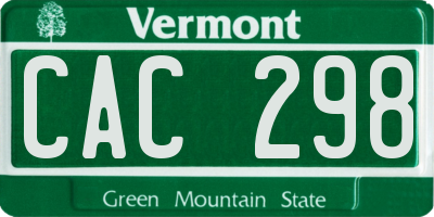 VT license plate CAC298