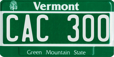 VT license plate CAC300