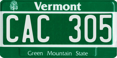 VT license plate CAC305