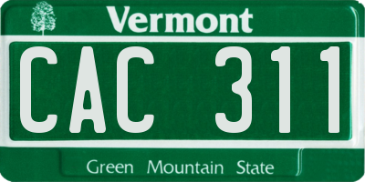 VT license plate CAC311