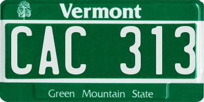 VT license plate CAC313